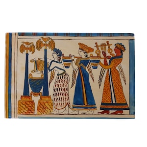 Fresco from the palace of Knossos - Painting Replica on Wood 30cm