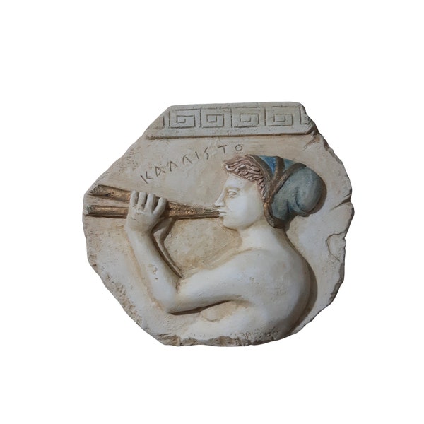 Relief Callisto (Kallisto) Nymphe Skulptur Antike griechische Mythologie Handgemachte Statue 20cm