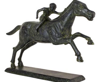 Horse And Jockey Of Artemision Bronze Statue Ancient Greek Museum Replica Sculpture