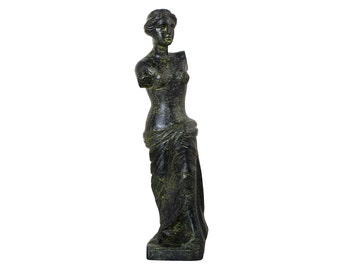 Aphrodite Goddess of Milos Solid Bronze Sculpture Venus De Milo Ancient Greek Roman Handmade Craft Statue 23cm