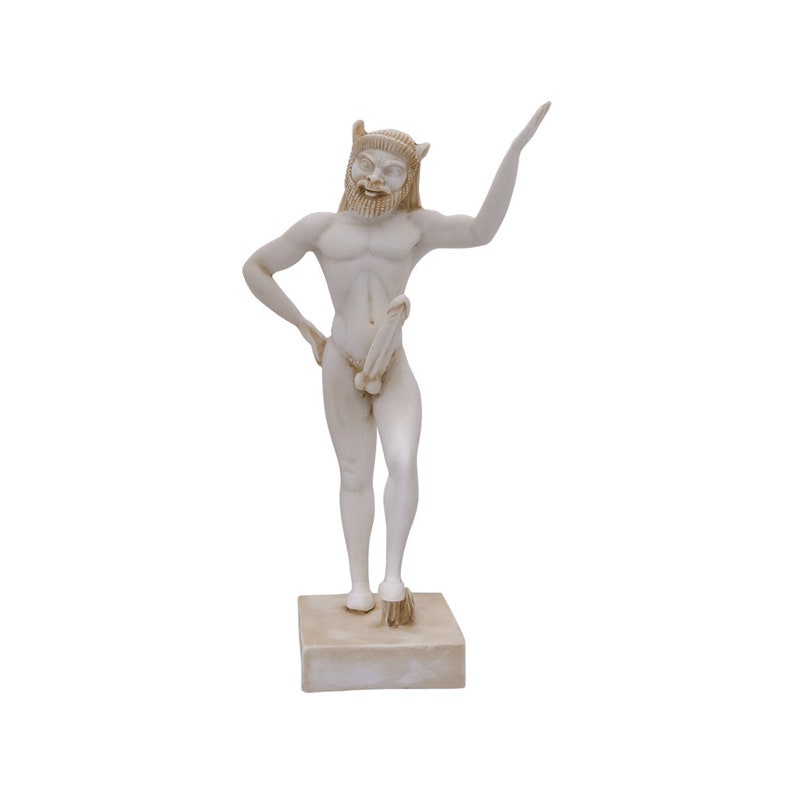 Satyr Statue Ancient Greek Mythology Pan God Handmade Alabaster Sculpture 15cm image 1