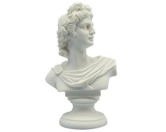 Apollo Bust Sculpture Greek Roman Mythology God Marble Handmade Figurine Statue 52cm