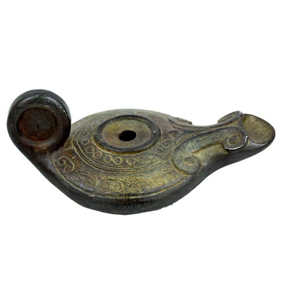 Oil Lamp Ancient Greek Handmade Sculpture 17cm Etsy