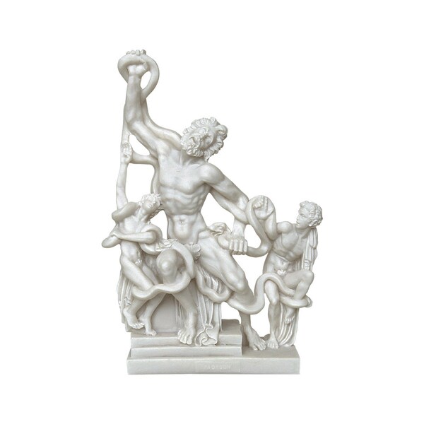 The statue of Laocoön and His Sons, also called the Laocoön Group by Michelangelo Greek Handmade Alabaster Replica Sculpture