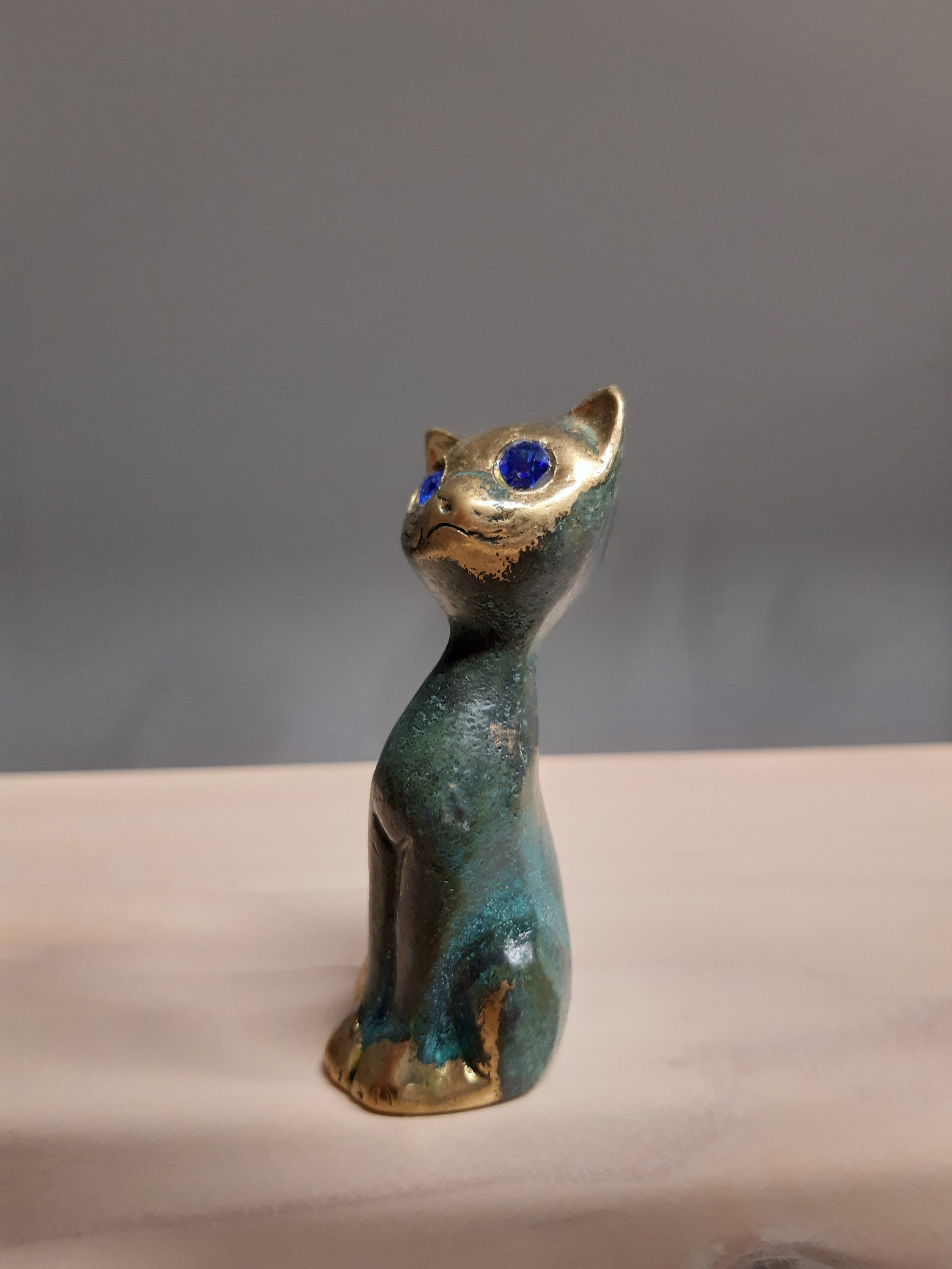 Bronze Beautifull Kitten Sculpture Greek Handmade Hand Painted | Etsy