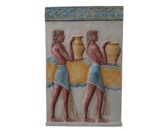 The "cup bearer" fresco Knossos Heraklion museum Crete Greece Wall Plaque Sculpture