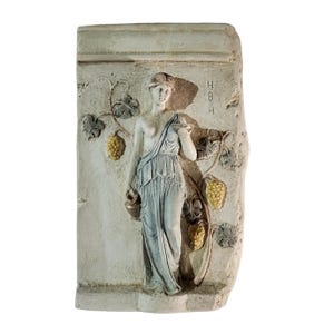 Hebe Goddess Wall Sculpture Ancient Greek Youth Relief Handmade Plaster Panel