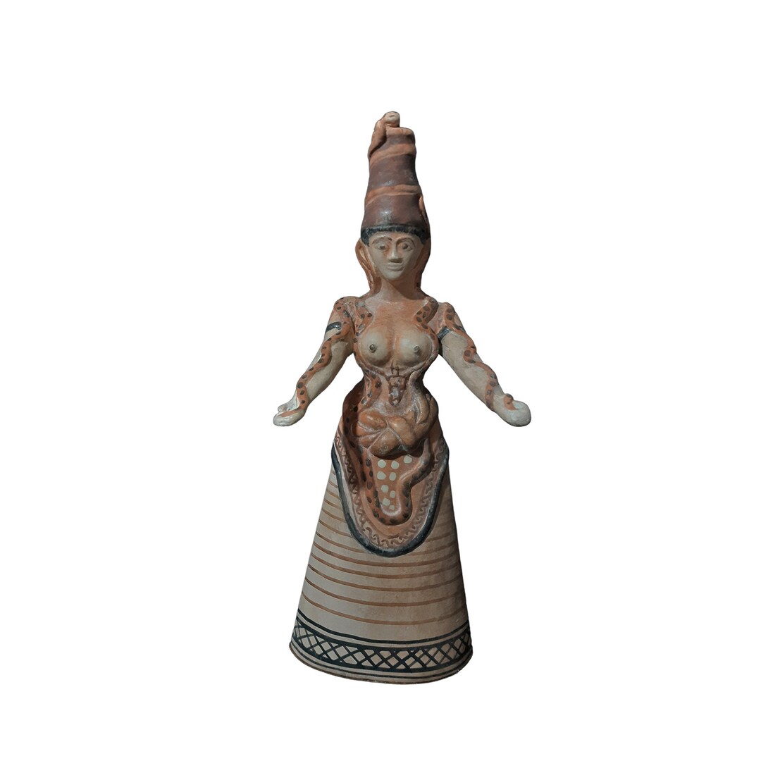 Estatua de la diosa serpiente minoica Mitología griega - Etsy México