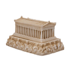 Parthenon Temple Acropolis Sculpture - Handmade Alabaster Statue 11cm - 4.33"
