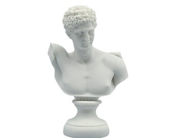 Hermes Mercury Bust Sculpture Greek Roman Mythology God Marble Handmade Figurine Statue 52cm