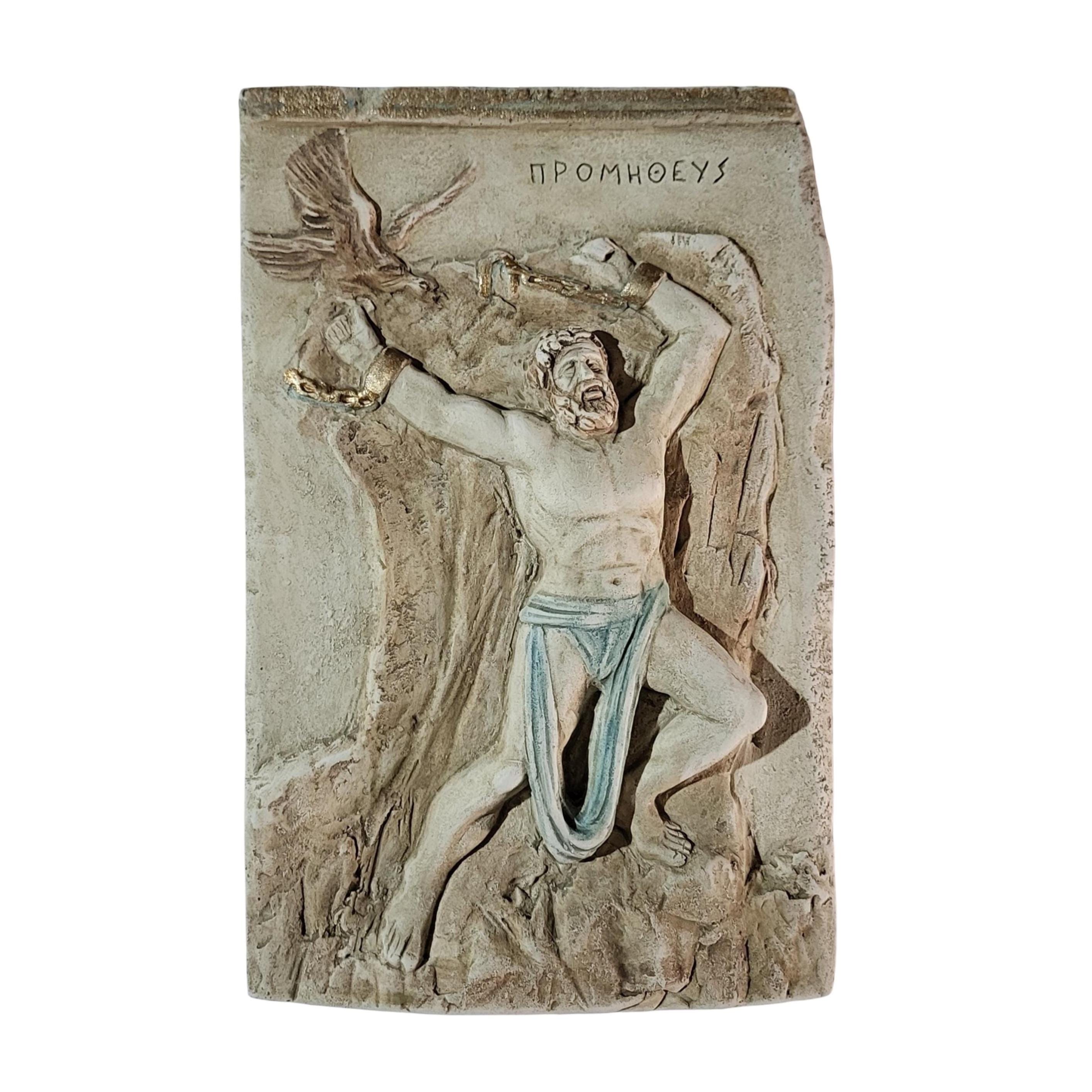 Prometheus Punishment Relief Titan Wall Sculpture Greek Roman Myth Handmade Art
