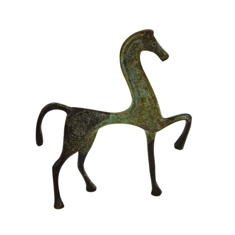 Mycenaean Bronze Horse Sculpture Ancient Greek Handmade Figurine Statue 9cm