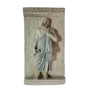 Socrates Ancient Greek Wall Plaque Handmade Plaster Relief Philosopher Art