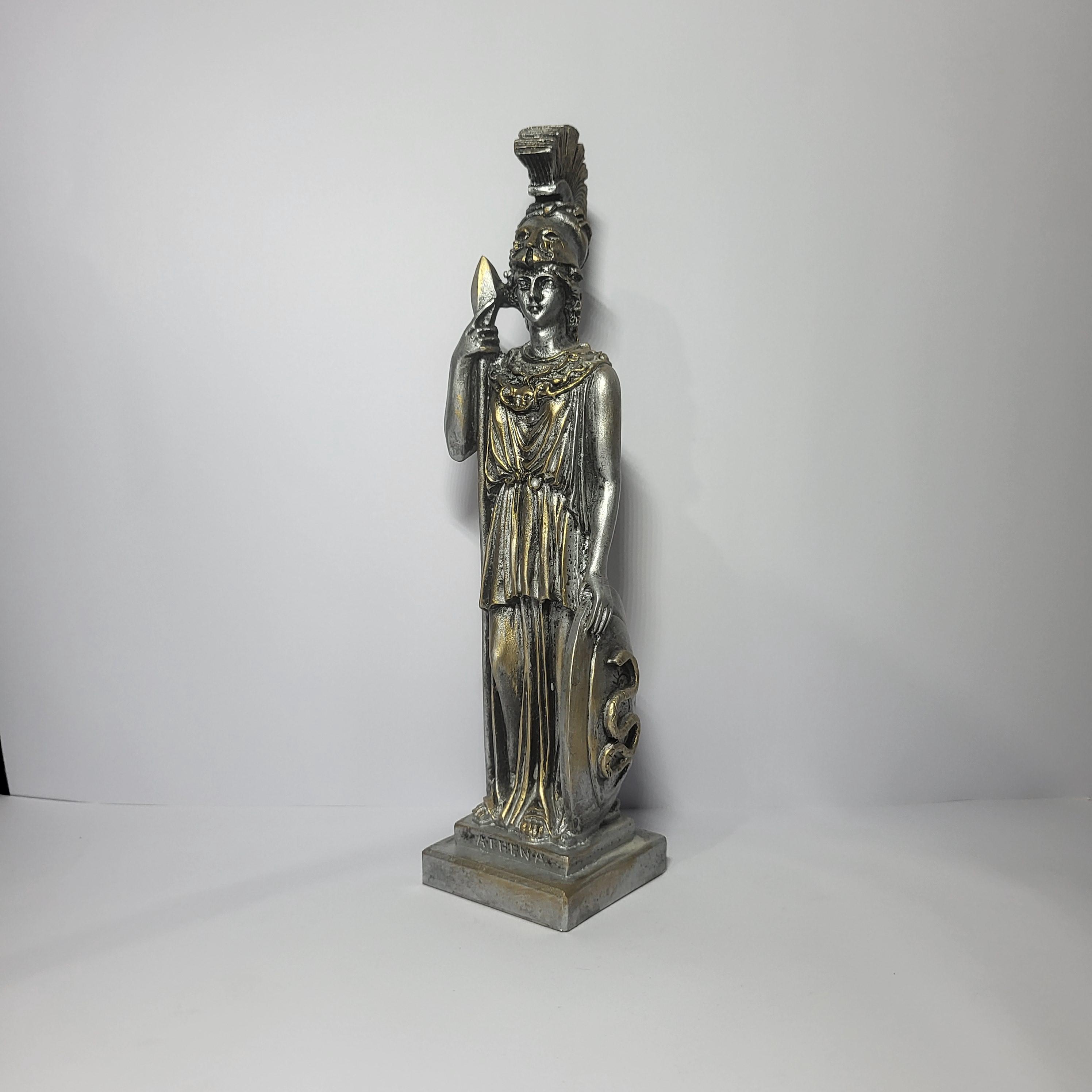 Athena Minerva Goddess vintage silver color statue 26cm