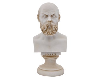 Socrates Greek Philosopher Bust Head Sculpture Ancient Greek Handmade Alabaster Statue 15cm