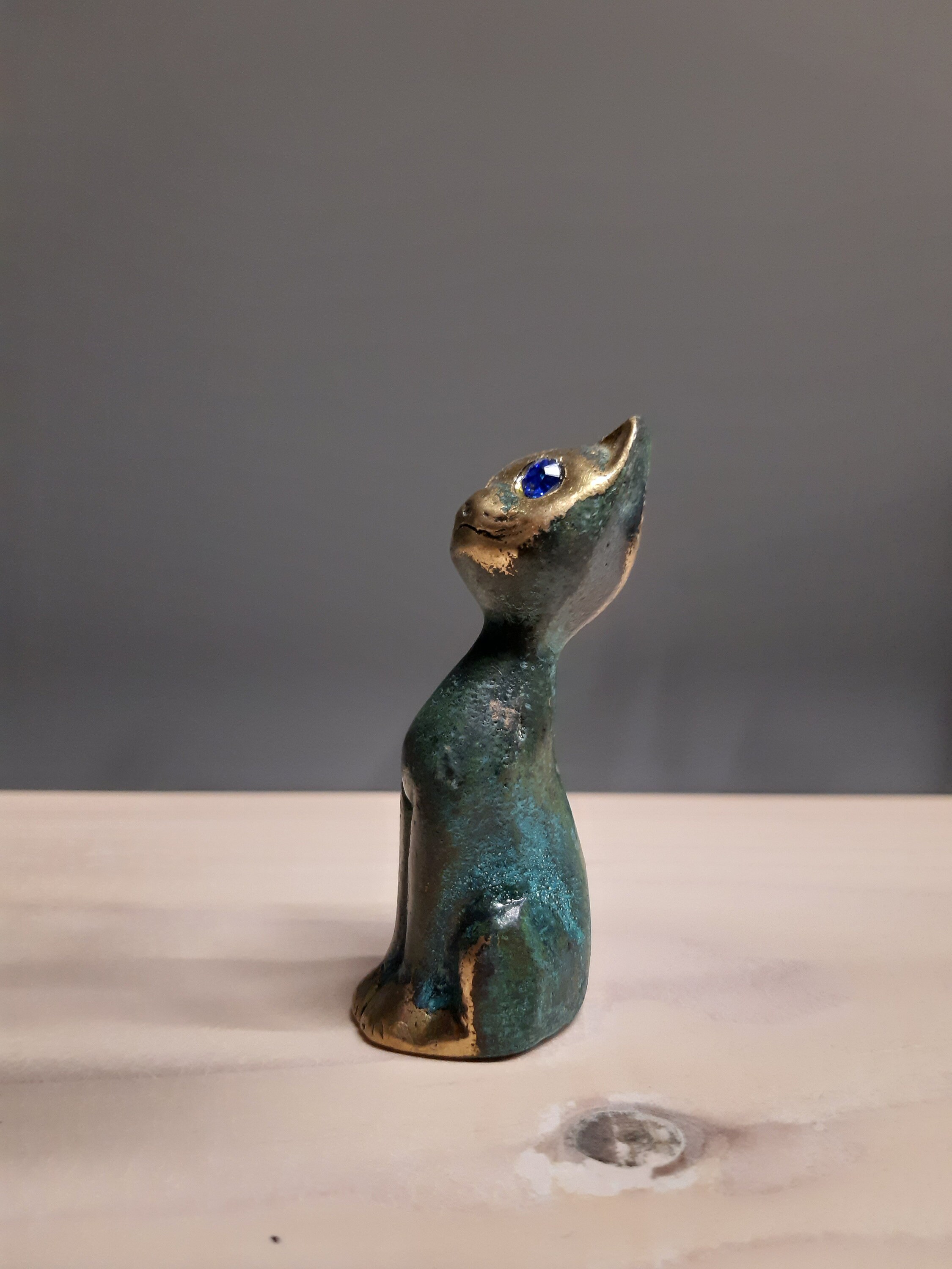 Bronze Beautifull Kitten Sculpture Greek Handmade Hand Painted | Etsy