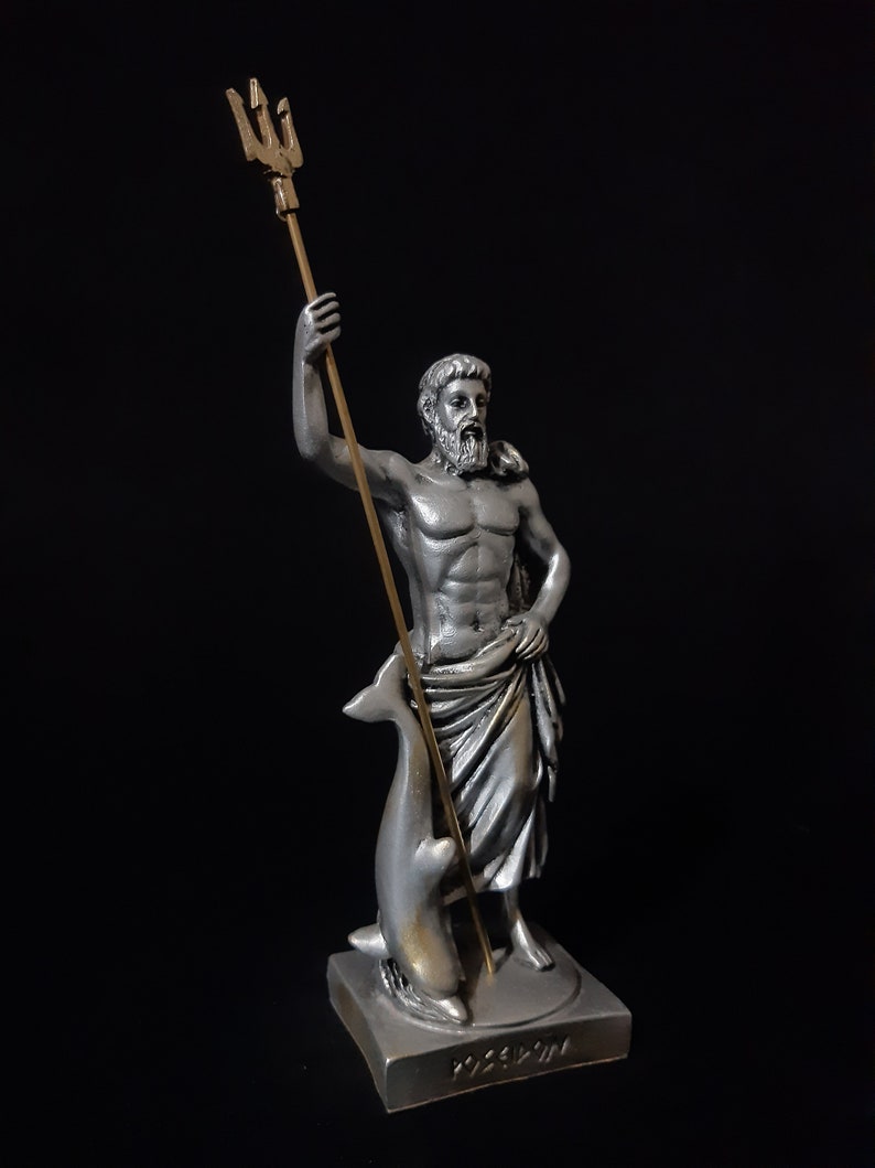 Poseidon Statue Greek Roman God of the Sea Etsy