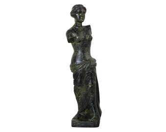 Aphrodite Goddess of Milos Solid Bronze Sculpture Venus De Milo Ancient Greek Roman Handmade Craft Statue 11cm