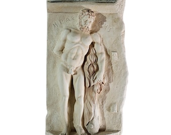 Escultura de pared de Hércules Farnesio, héroe griego romano, relieve, músculo mitológico, decoración artística