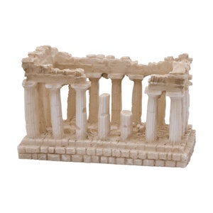 Parthenon Temple Acropolis Sculpture - Handmade Alabaster Statue 12cm - 4.73"