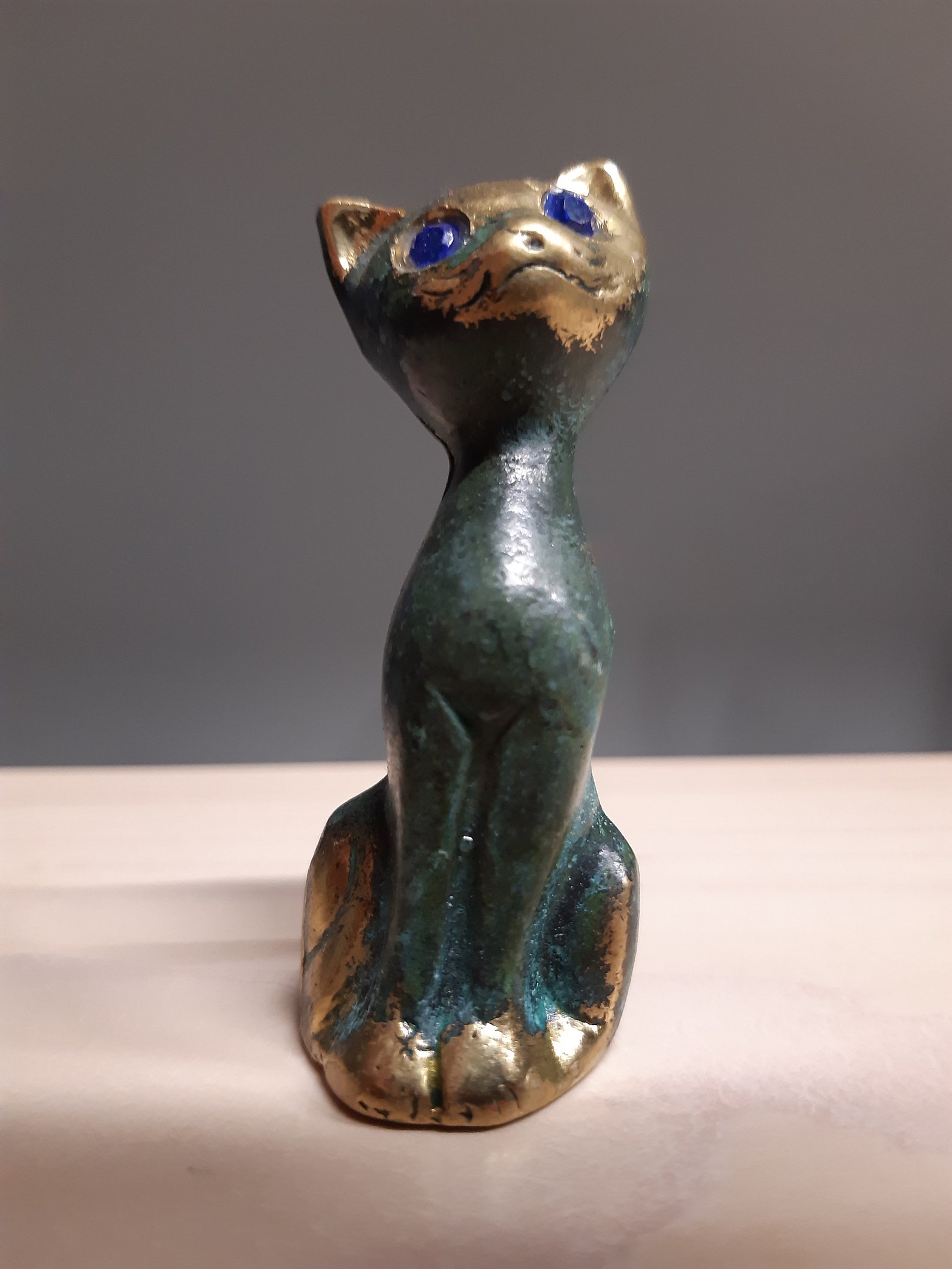 Bronze Beautifull Kitten Sculpture Greek Handmade Hand Painted | Etsy