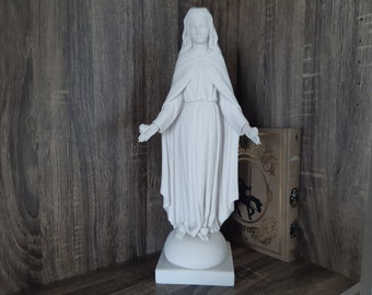 Madonna Sculpture Virgin Mary Statue Alabaster