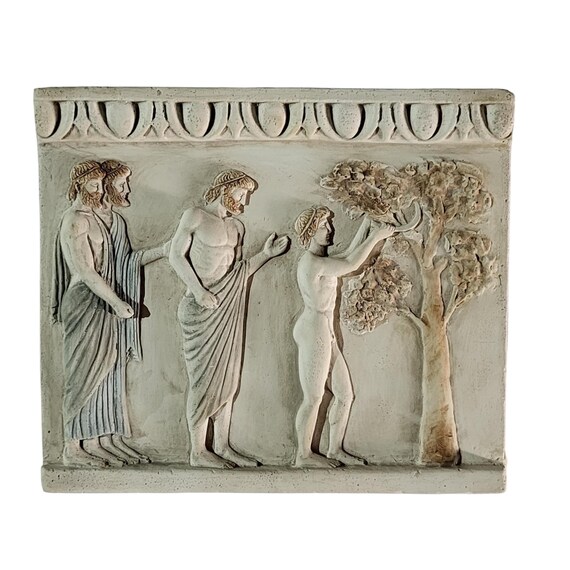 Grande Plaque Murale Méduse En Cuivre - Art Grec Romain - 40 Cm