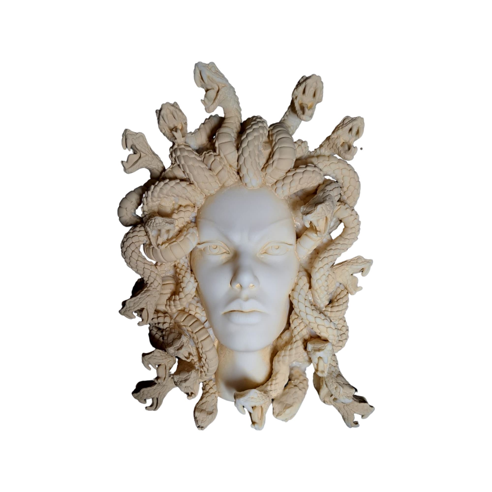 Medusa Gorgon Mask Statue Greek Mythology Monster Marble 