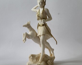 Artemis Diana Goddess patina color Statue 17cm