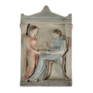 Hegeso Stele Ancient Greek Grave Relief Handmade Classical Wall Plaque