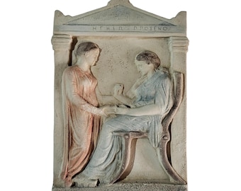 Estela de Hegeso, relieve de tumba griega antigua, placa de pared clásica hecha a mano