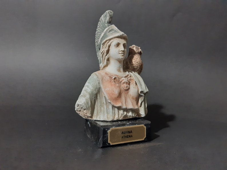 Athena Bust Statue Greek Mythology Handmade Sculture 10cm