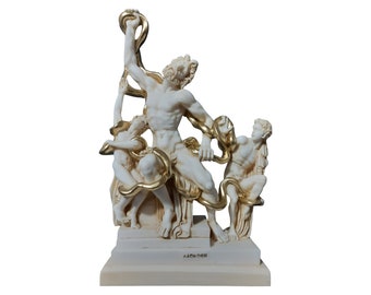 Die Statue von Laokoon und seinen Söhnen, auch Laokoon-Gruppe genannt von Michelangelo griechische handgefertigte Alabaster-Replik-Skulptur