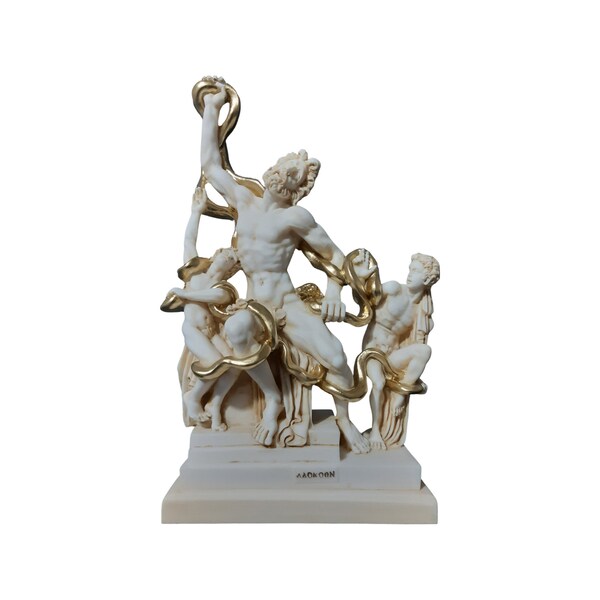 The statue of Laocoön and His Sons, also called the Laocoön Group by Michelangelo Greek Handmade Alabaster Replica Sculpture