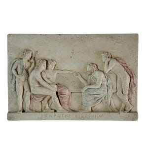 Socrates Teaching Ancient Greek Wall Relief Plaster Plaque Classical Art