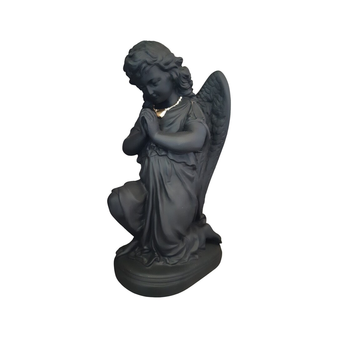 Black Angel Greek Statue Made of Alabaster Etsy