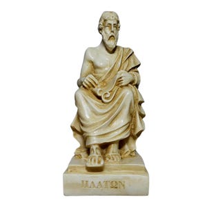 Plato Statue Ancient Greek Philosopher Patina Sculpture 12cm