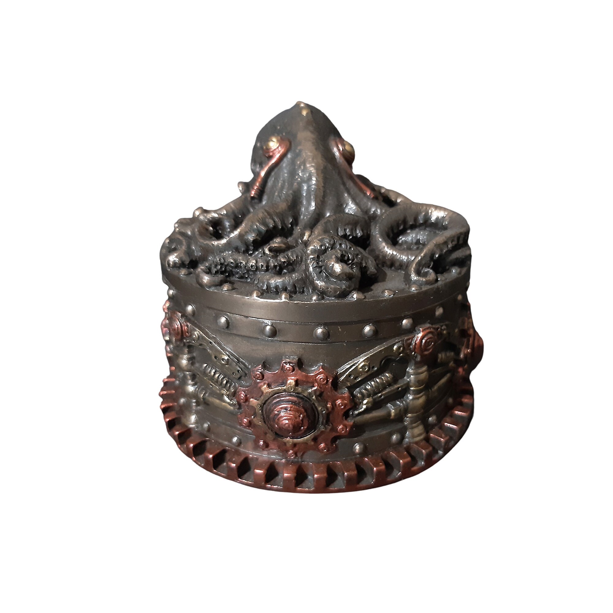 Steampunk Octopus Bronze Finished Single Bookend 