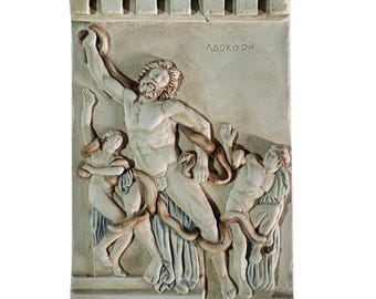 Laokoon und Söhne Gips Relief Skulptur, griechische Mythologie Wand Kunst