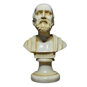 Hippocrates Bust Statue Ancient Greek physician and philosopher Patina Sculpture 15cm