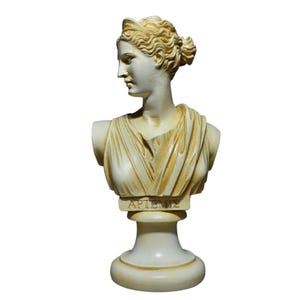 Artemis Diana Goddess patina color Bust Statue 15.50cm
