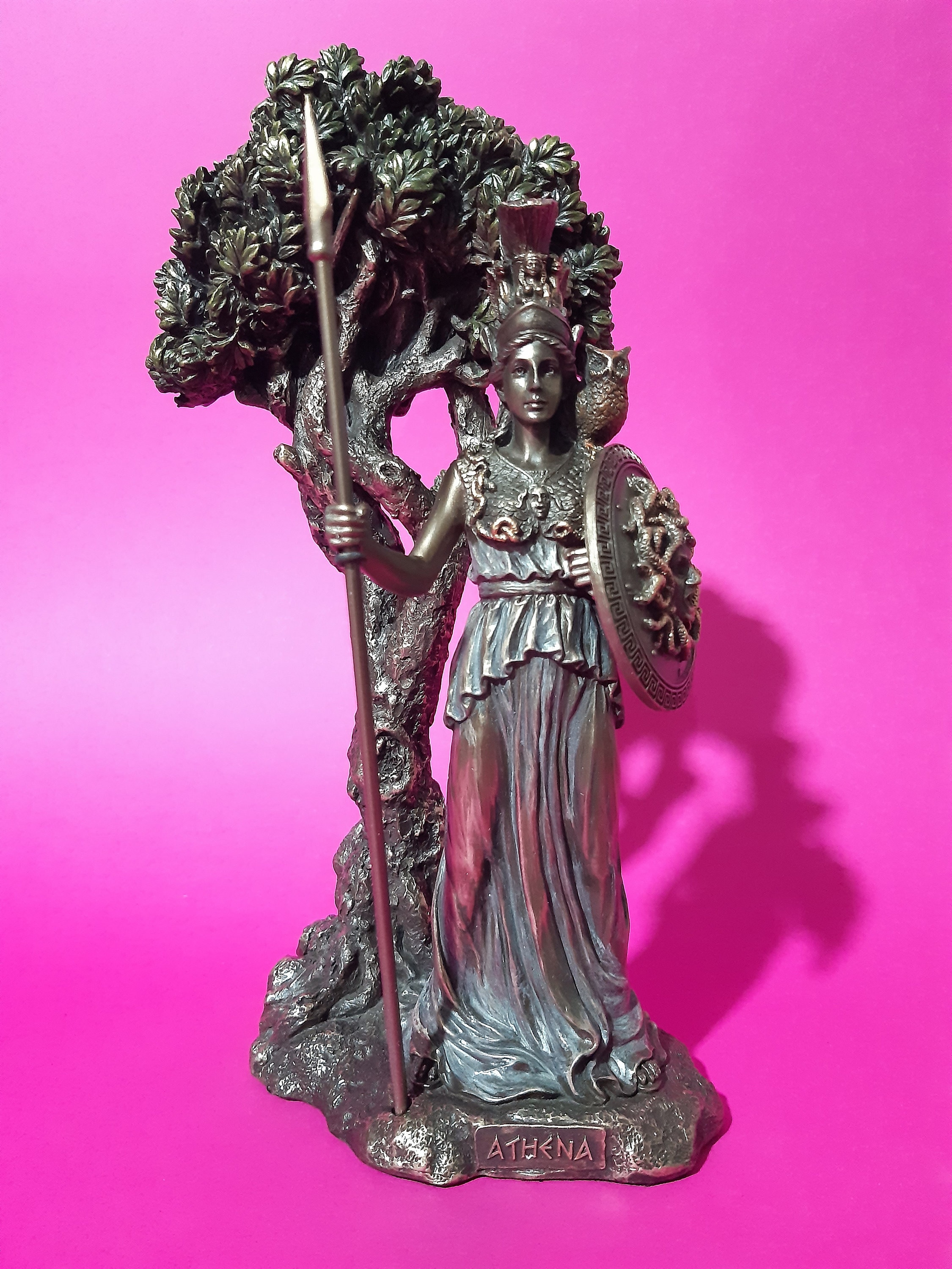 Athena Statue Greek Mythology Goddess Bronze Sculpture 24cm Etsy