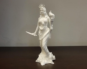 Hecate Goddess white color statue 19cm