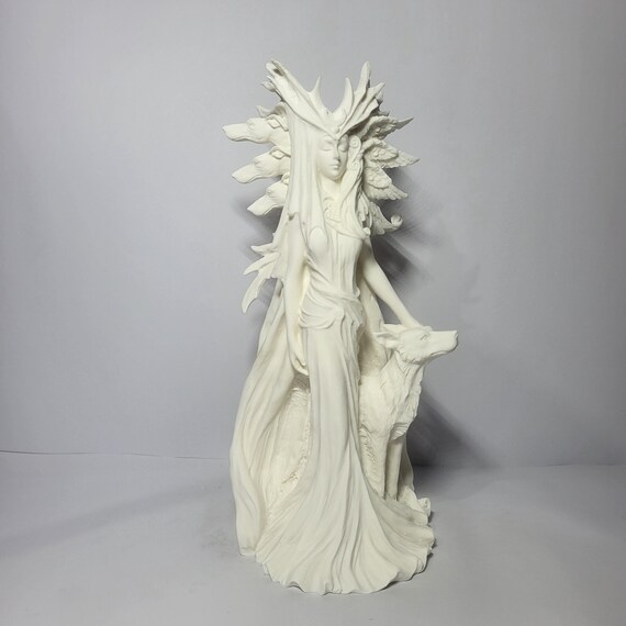 ヘカテ女神ヴィンテージホワイトカラー像25 cm再塗装オリジナル
