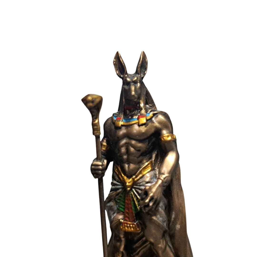 Anubis Statue Egyptian God Mini Resin Bronzed Sculpture Etsy