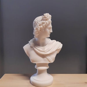 Apollo Greek Roman God Bust Sculpture Handmade Statue 21.20cm
