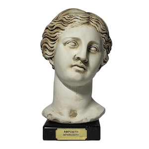 Aphrodite Head Sculpture Plaster Bust Ancient Greek Goddess Replica Statue 6.49&quot;