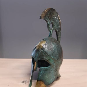 Ancient Greek Bronze Helmet Museum Replica Handmade Antique Finish 14.50cm