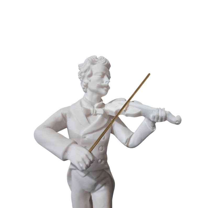 Johann Strauss Musician Statue made of Alabaster Sculpture image 1