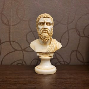 Plato Bust Statue Ancient Greek Philosopher Patina Sculpture 15cm
